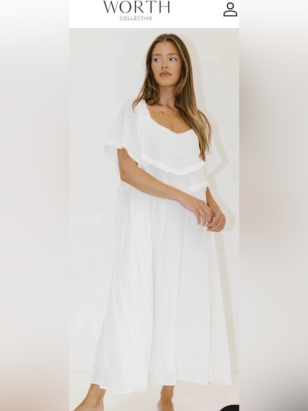 Worth Collective Kelly Dress White Sz L WORN ONCE